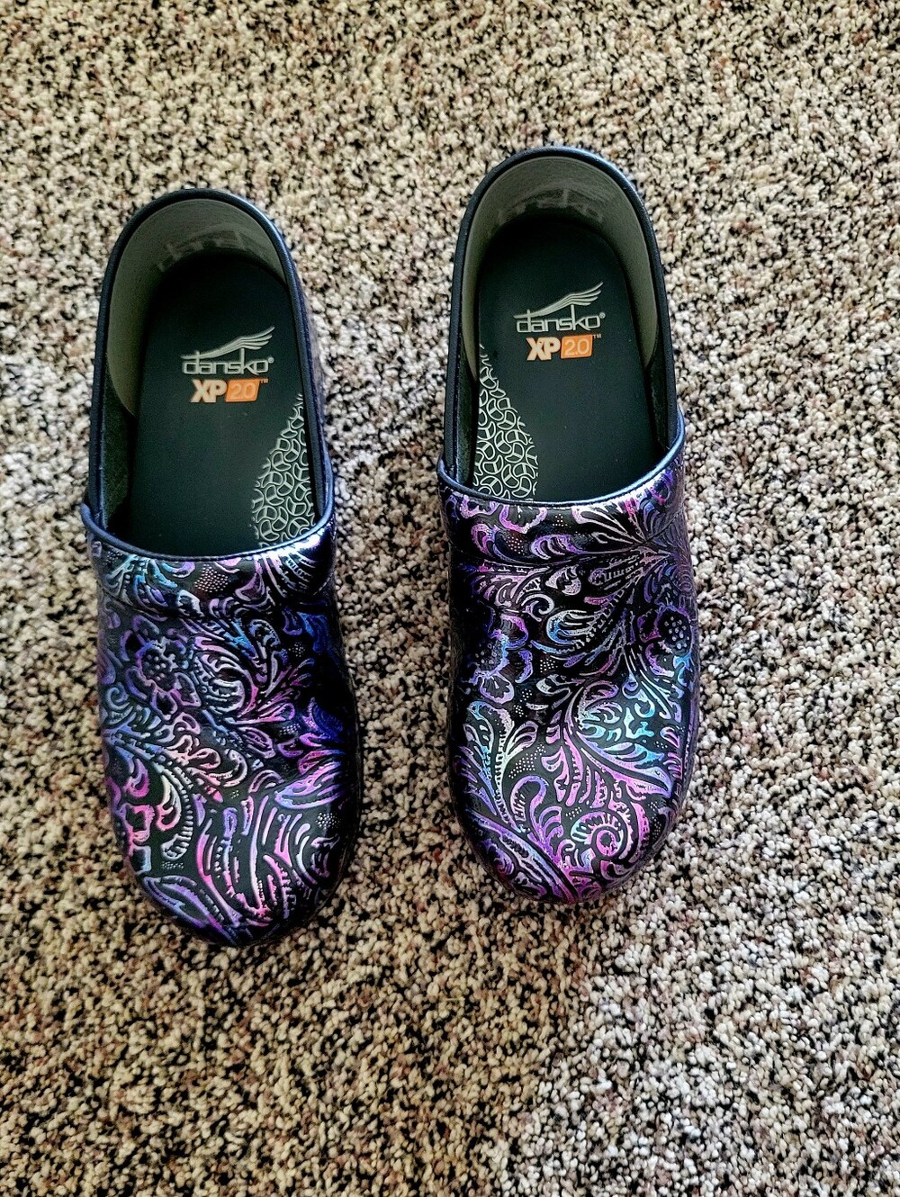 Dansko XP 2.0 Women's Black Iridescent Paisley Mules - Picture 4 of 6